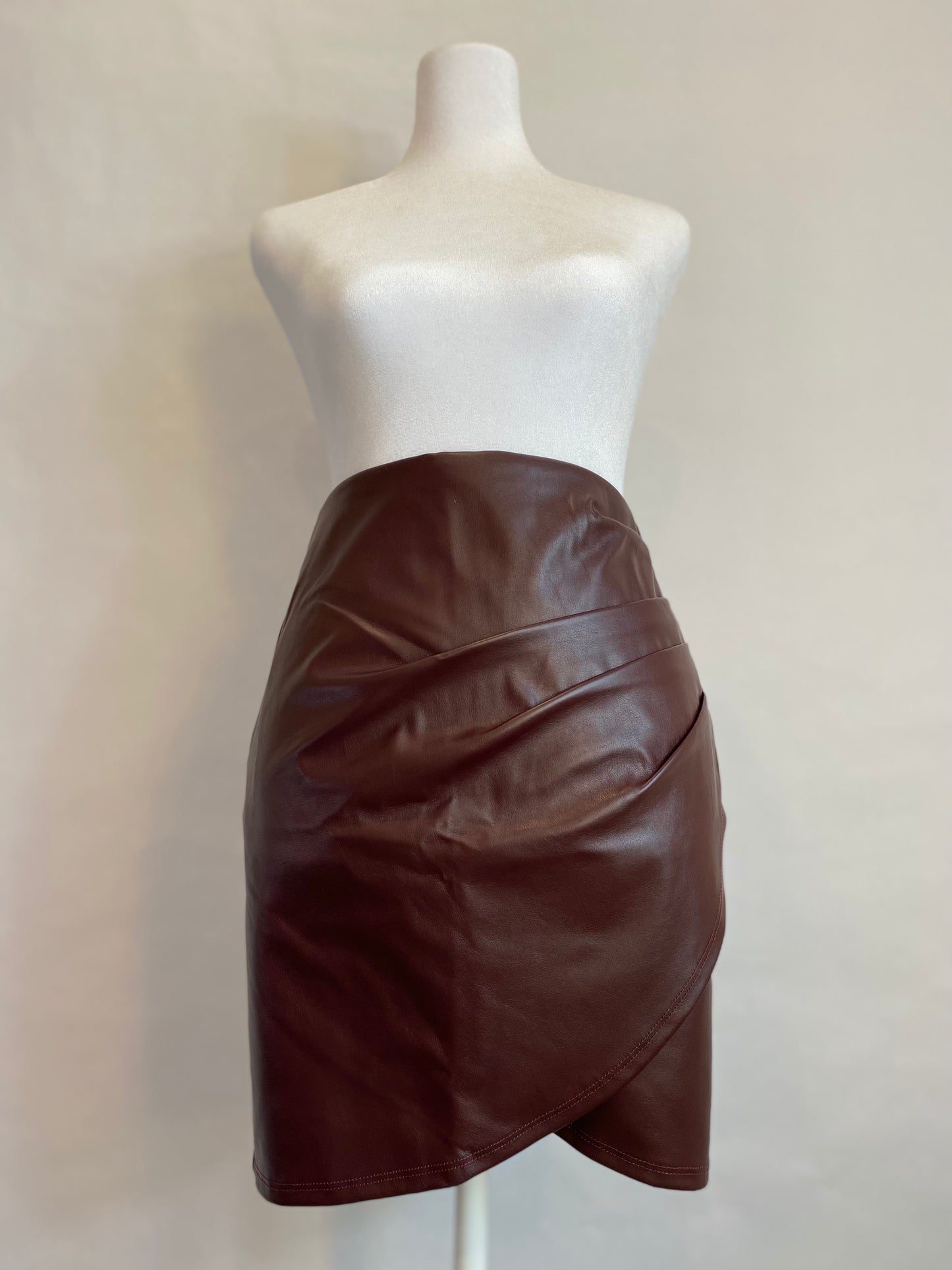 Dark Chocolate Leather Skirt