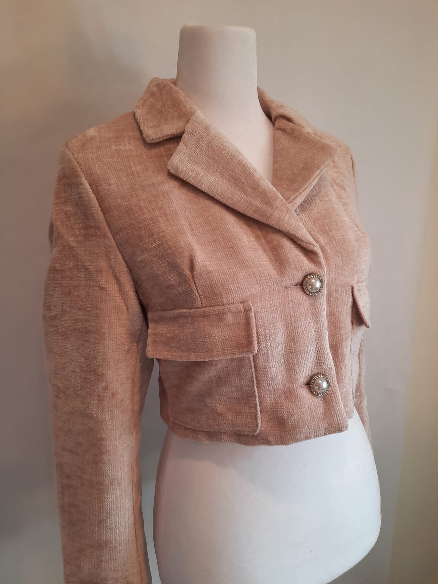 Soft Peach Crop Jacket