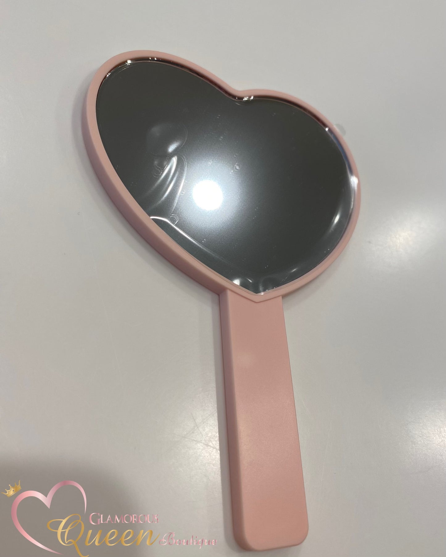 Pink Heart Shaped Hand Mirror
