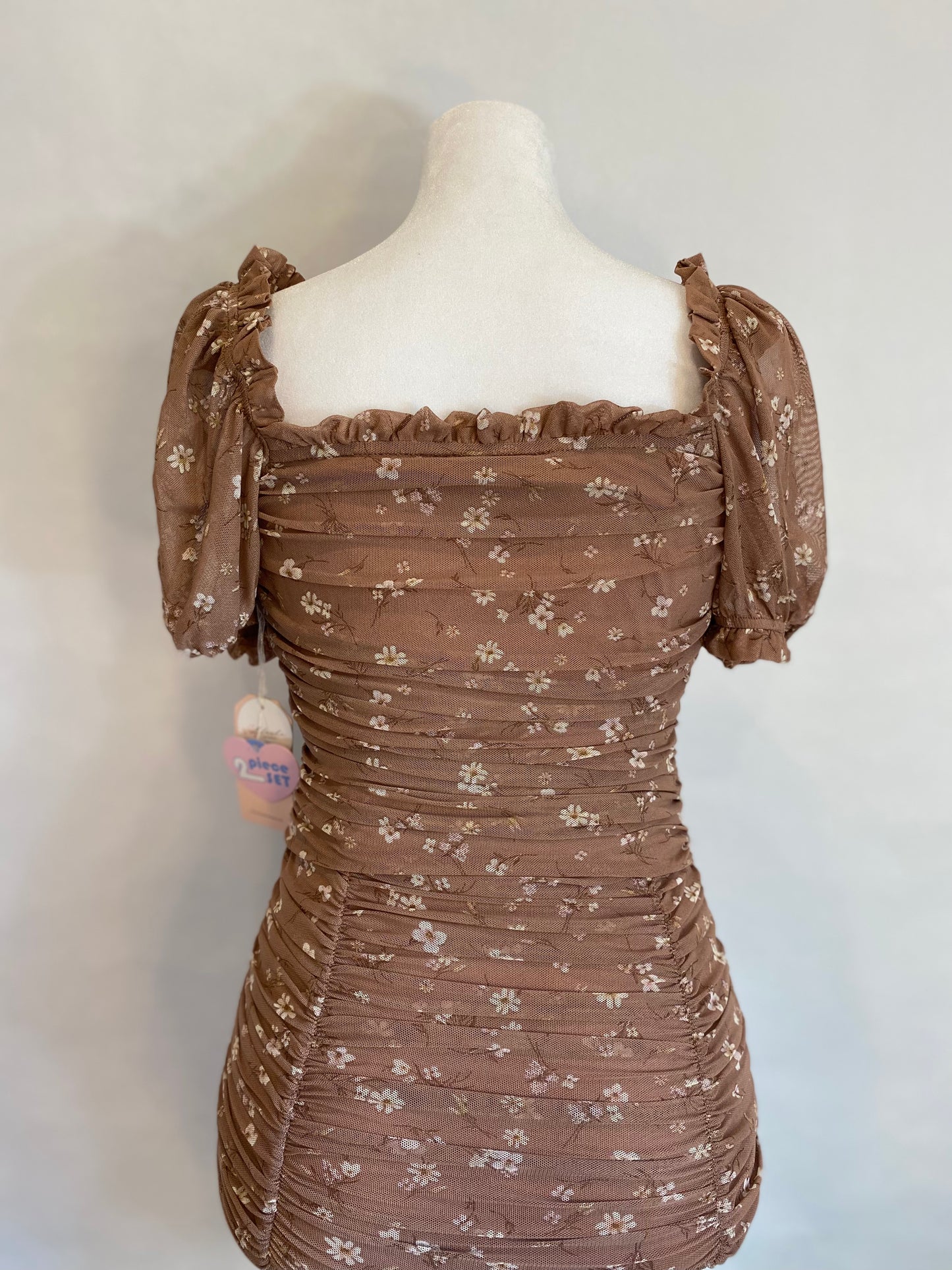 Coffee Floral 2 Piece Set