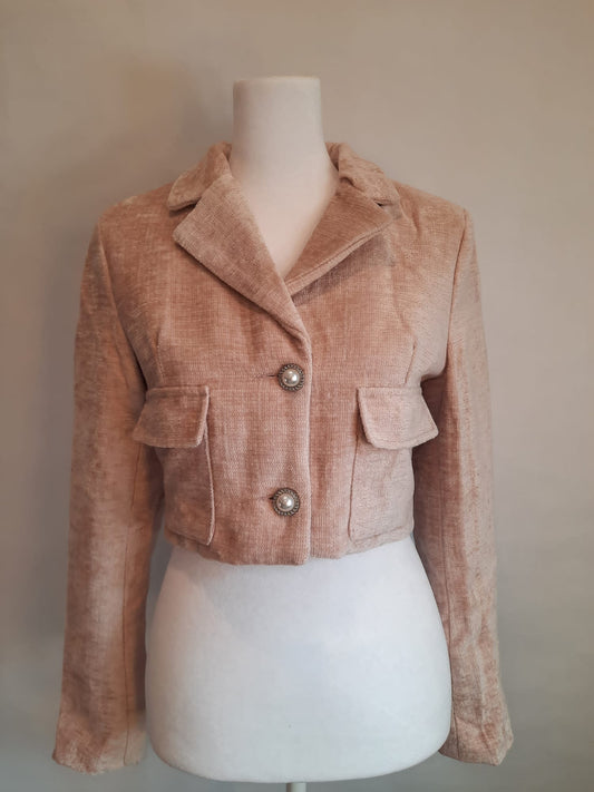 Soft Peach Crop Jacket